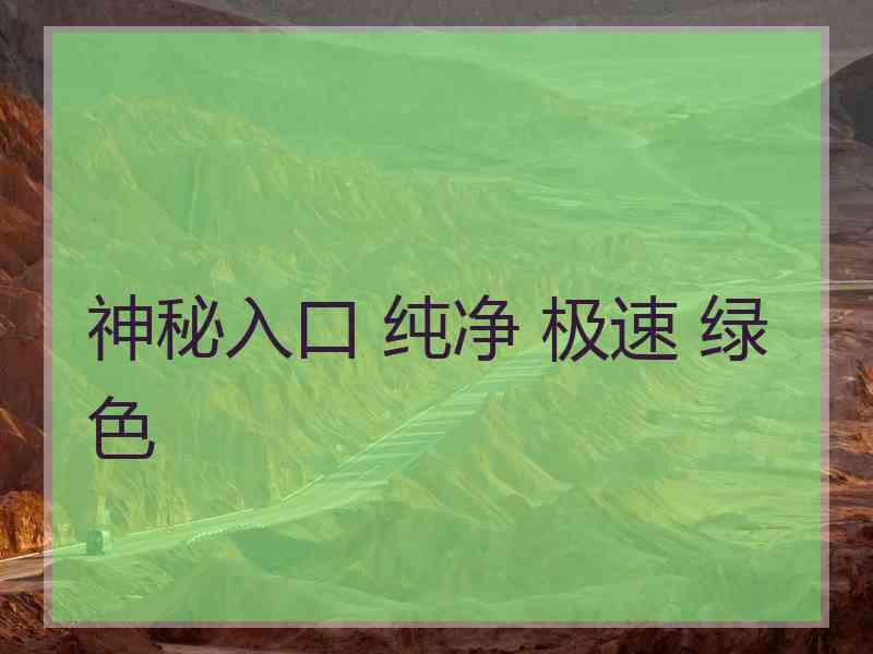 神秘入口 纯净 极速 绿色