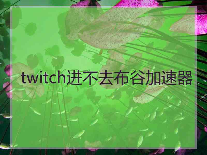 twitch进不去布谷加速器