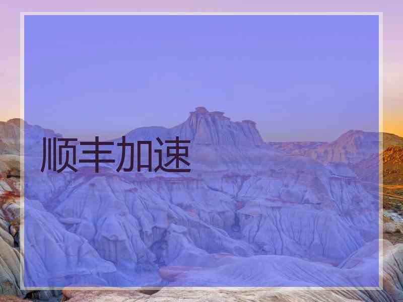 顺丰加速