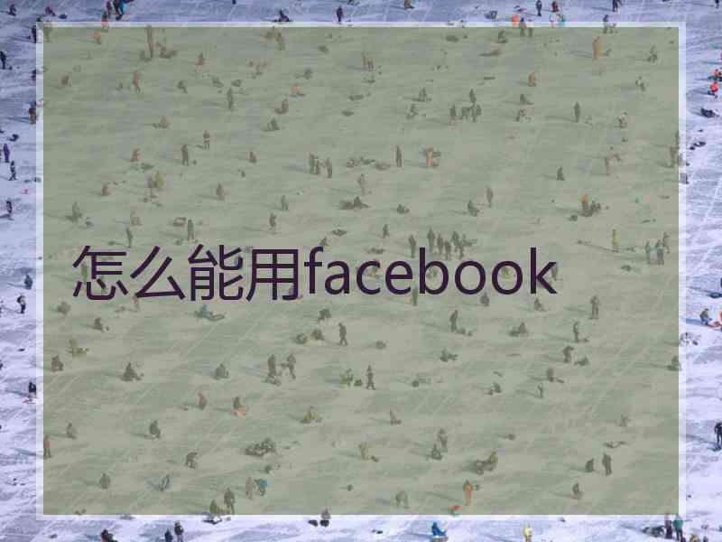怎么能用facebook