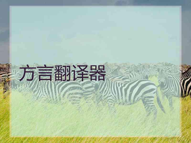 方言翻译器