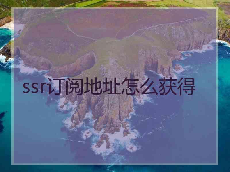 ssr订阅地址怎么获得