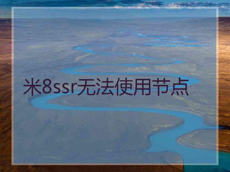 米8ssr无法使用节点