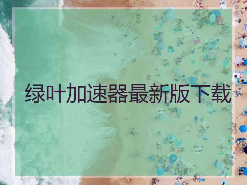 绿叶加速器最新版下载