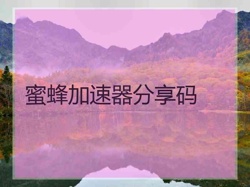 蜜蜂加速器分享码