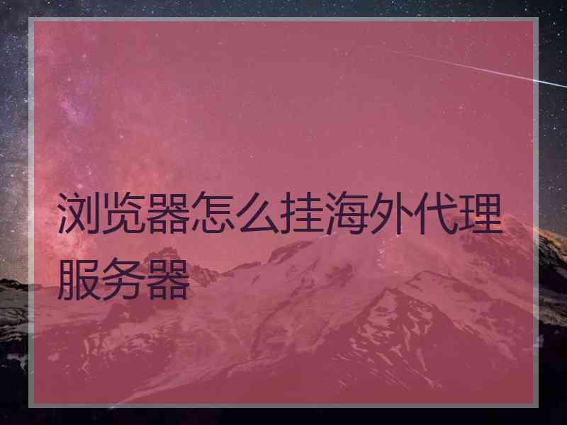 浏览器怎么挂海外代理服务器