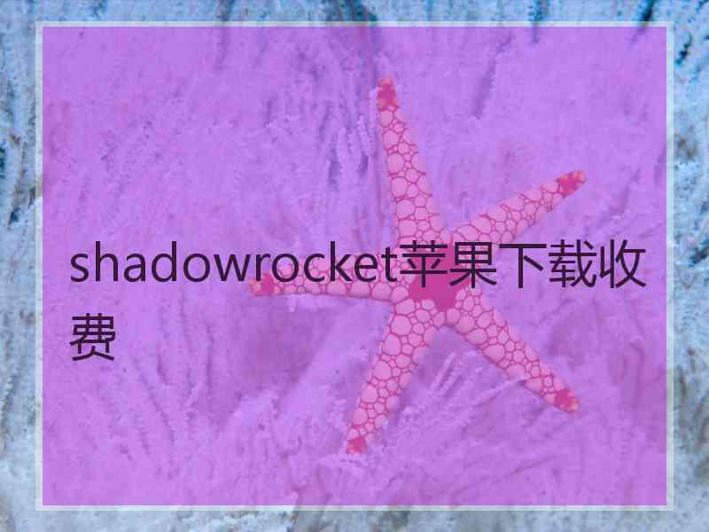 shadowrocket苹果下载收费