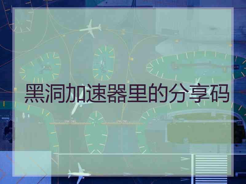 黑洞加速器里的分享码