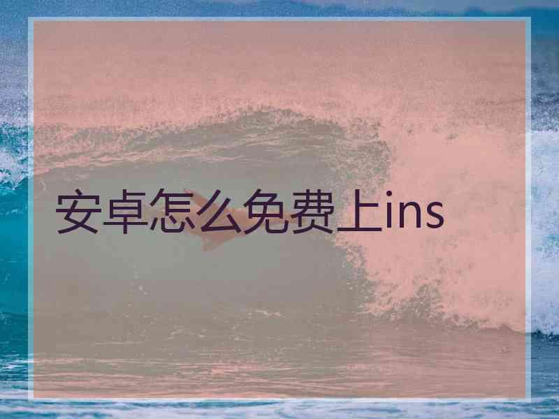 安卓怎么免费上ins