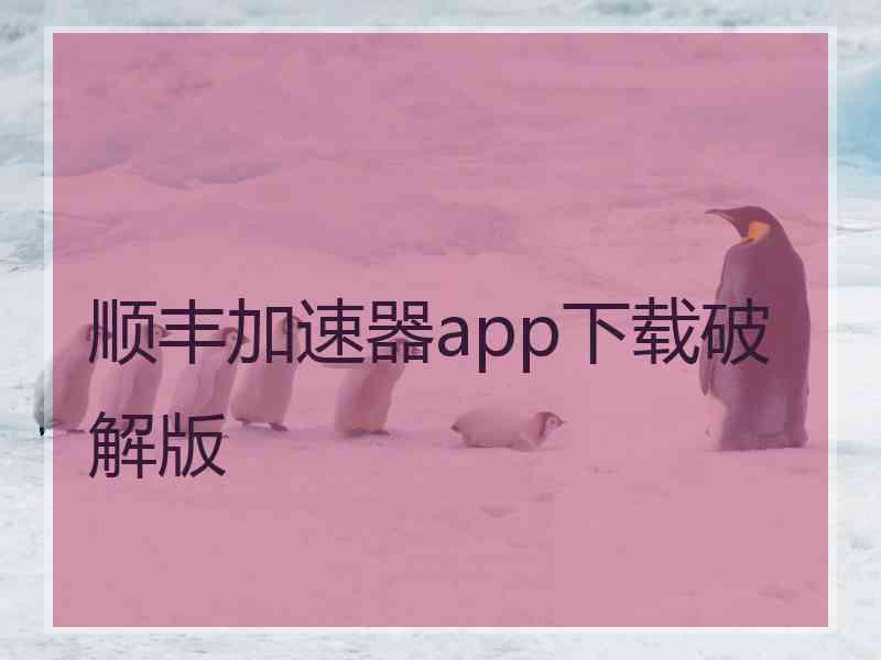 顺丰加速器app下载破解版